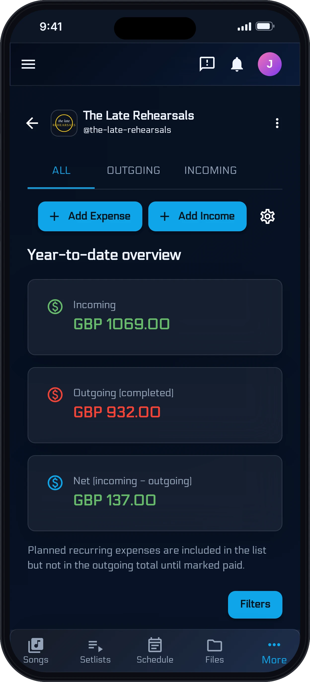 Stop guessing what the band earned - or spent on mobile