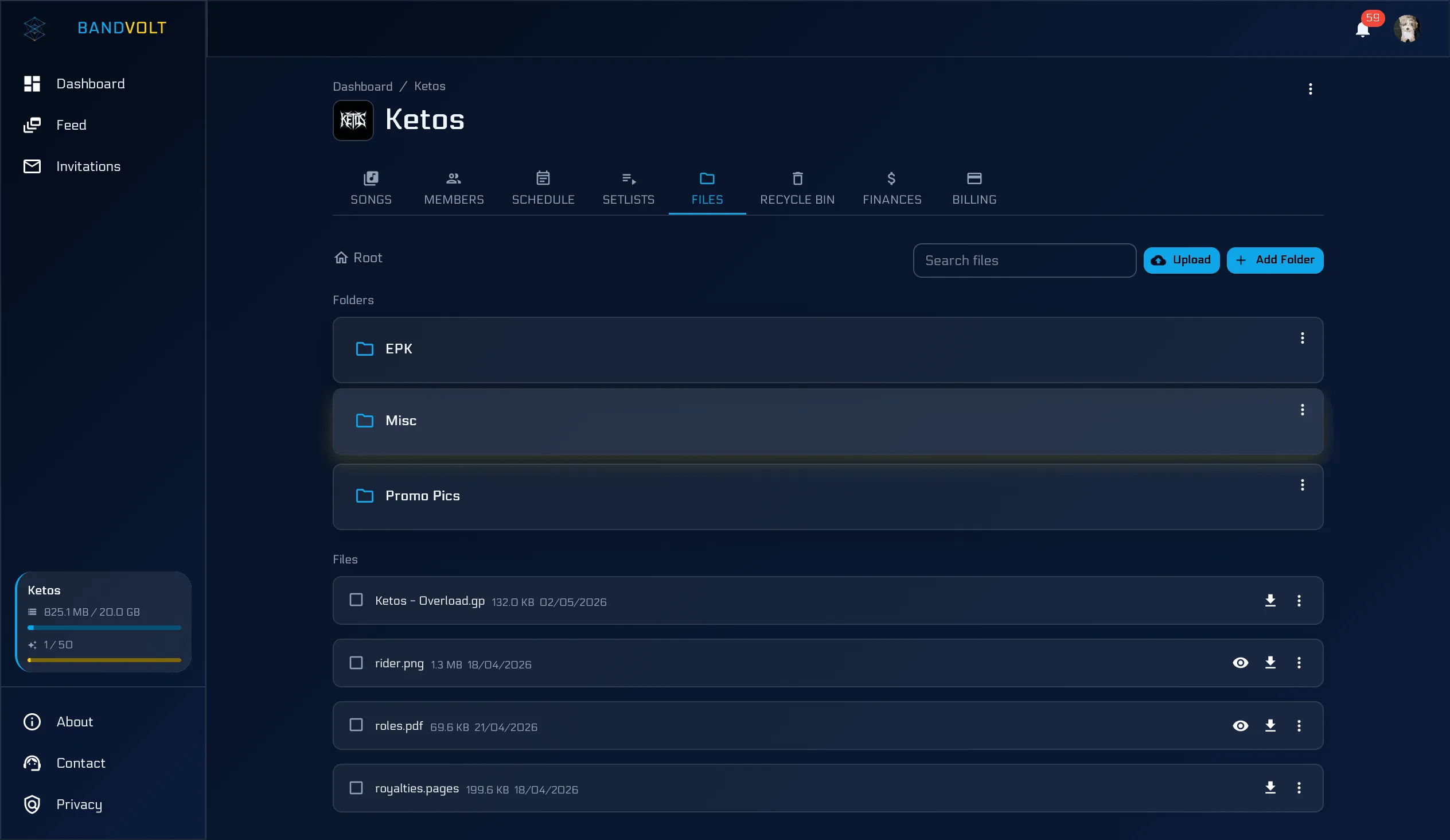 Band file manager