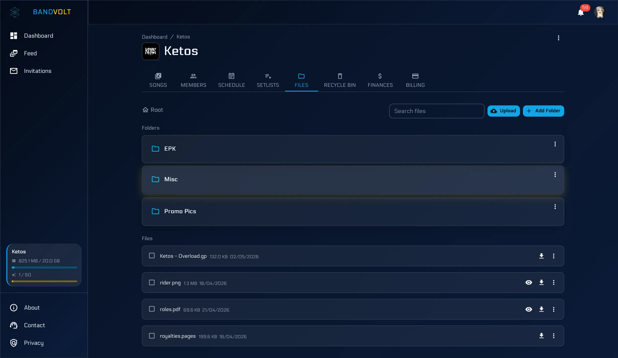 Band file manager