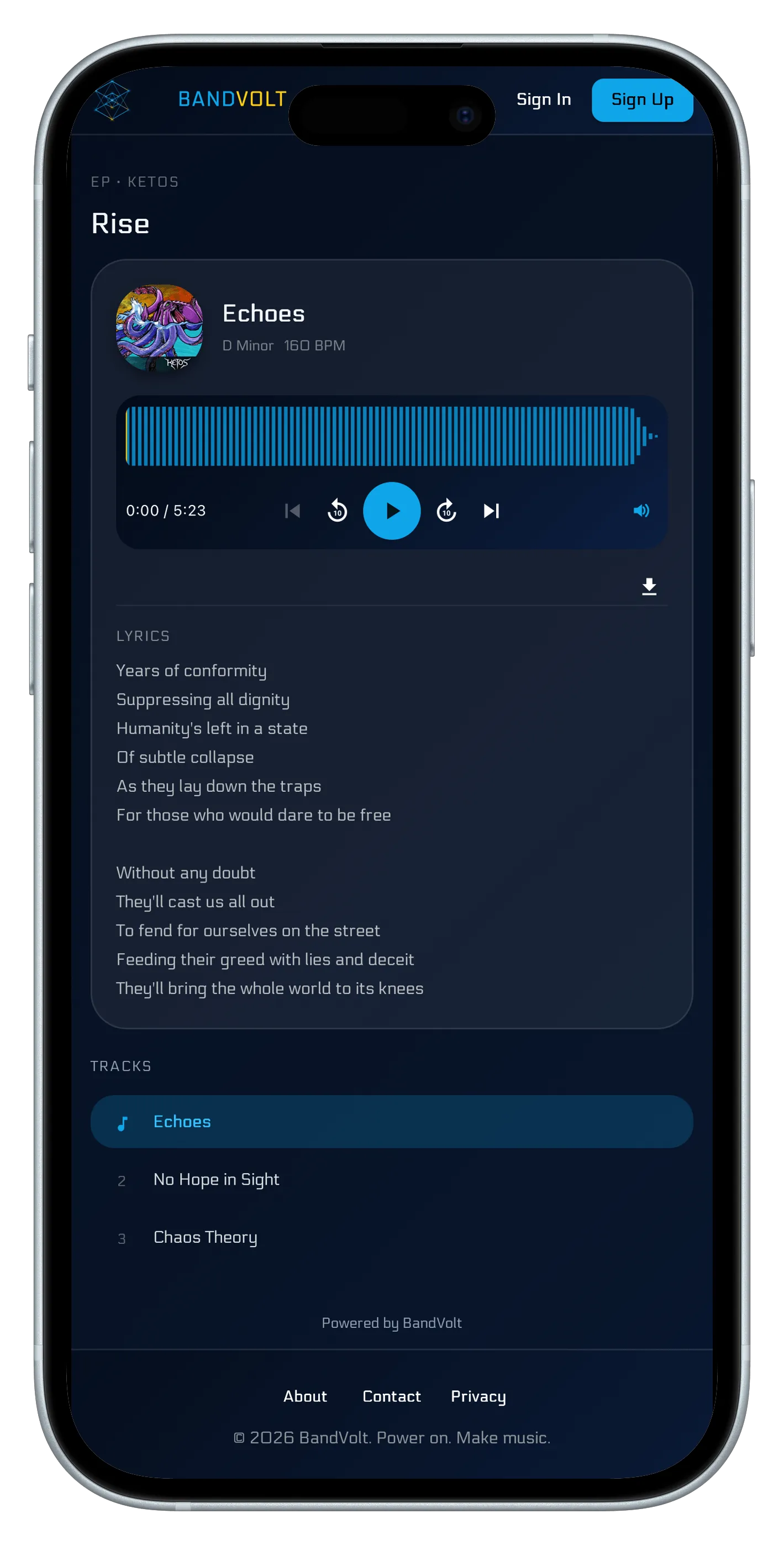 Share your music with anyone — no account needed. on mobile