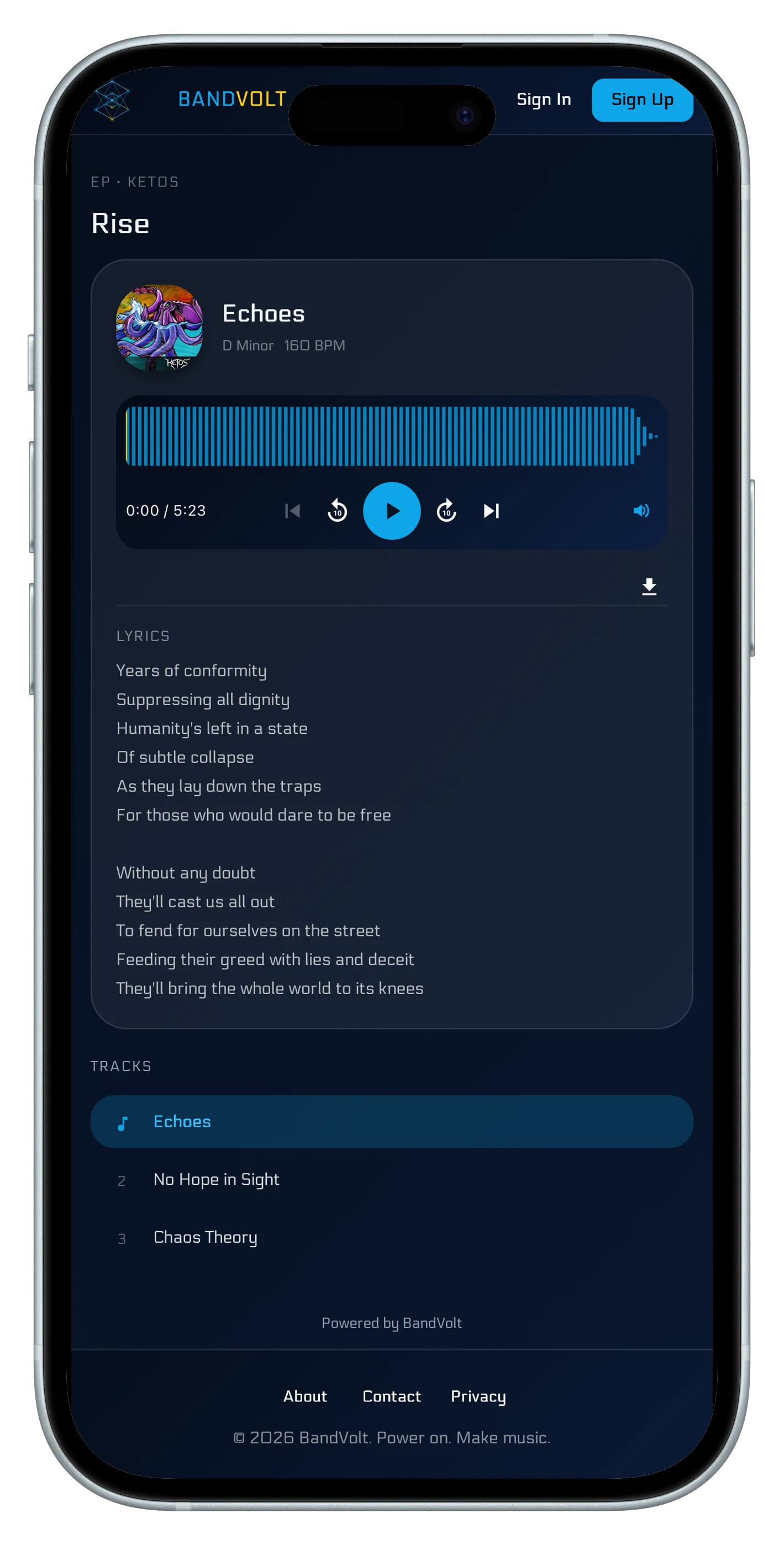 Share your music with anyone — no account needed. on mobile