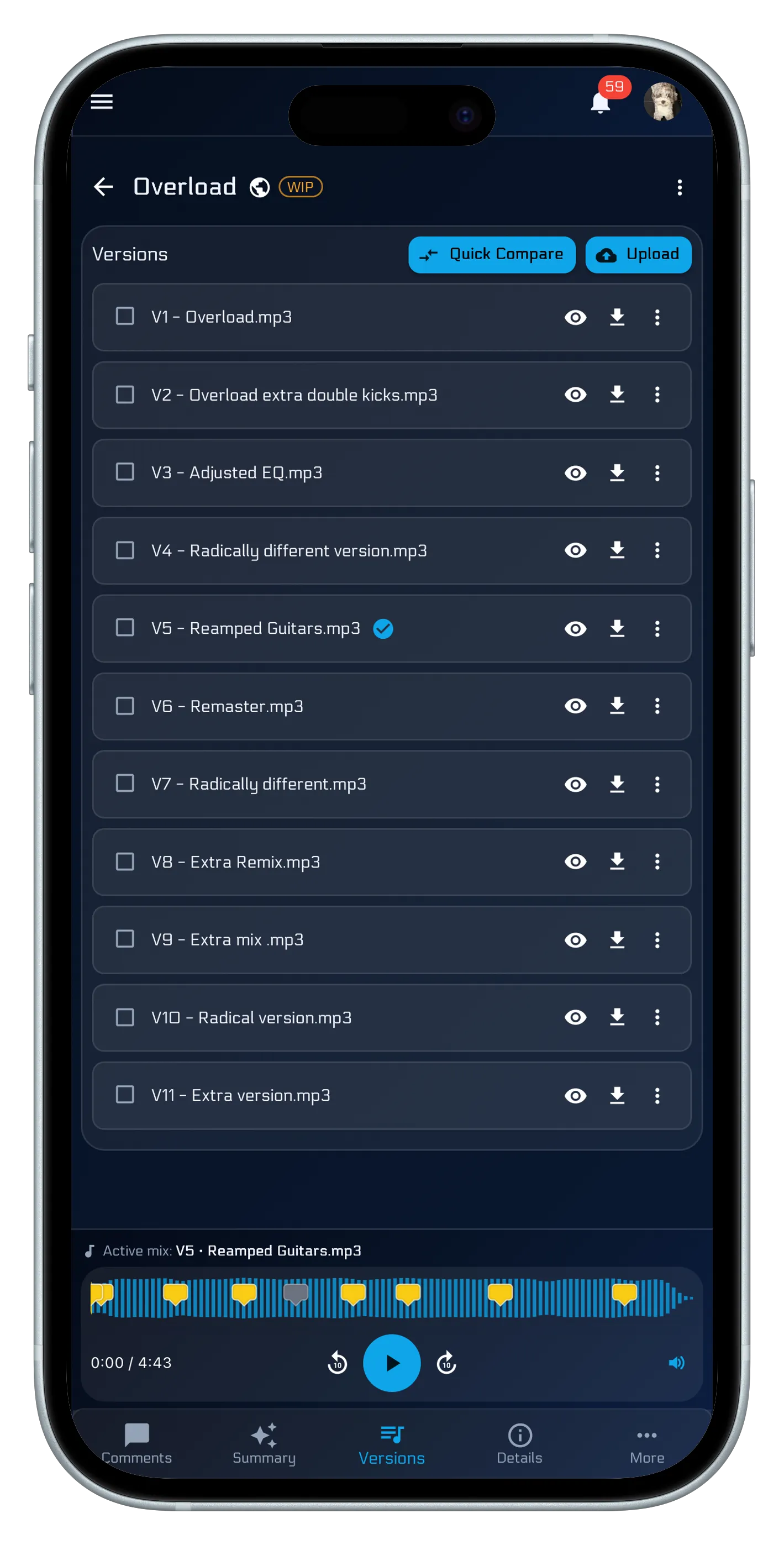 Capture every version of your song on mobile