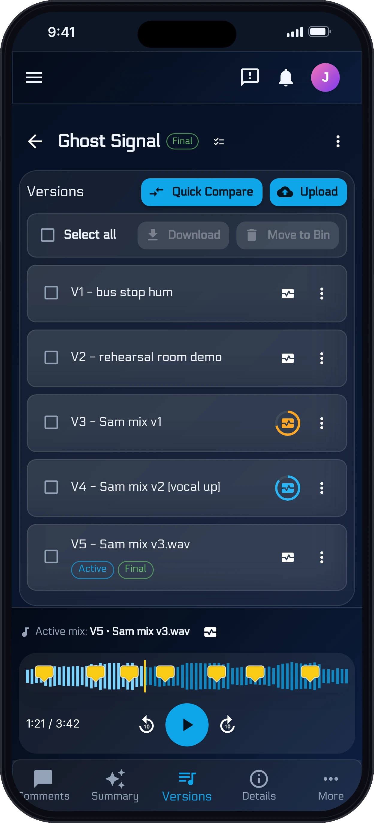 Capture every version of your song on mobile